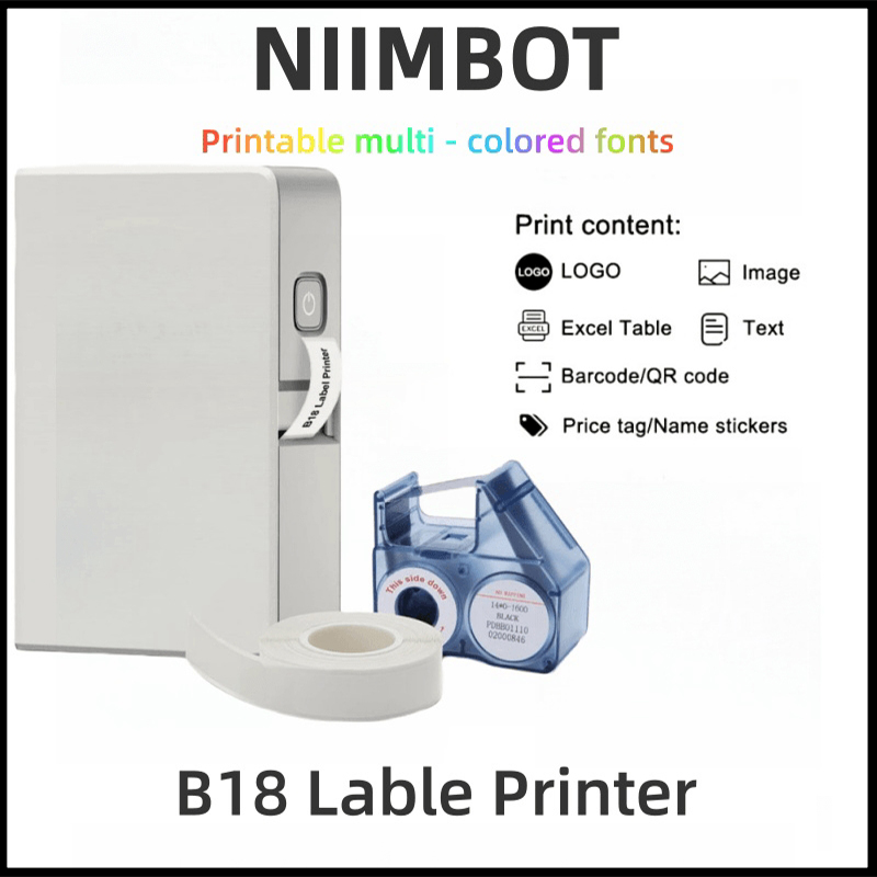 Commercial Printing Labels - NIIMBOT B18 Renkli Etiket Yazıcısı, Kablosuz