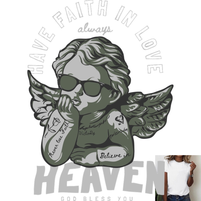 White Toner Transfer Paper - Trendy Güneş Gözlüğü Angel Isı Transferli