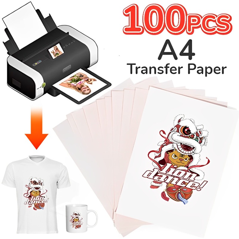 White Toner Transfer Paper - 100-10 adet A4 Süblimasyon Isı Transfer
